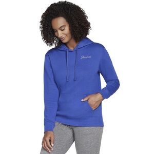 Skechers Women's Signature Pullover Hoodie Hooded Sweatshirt NWT Blue